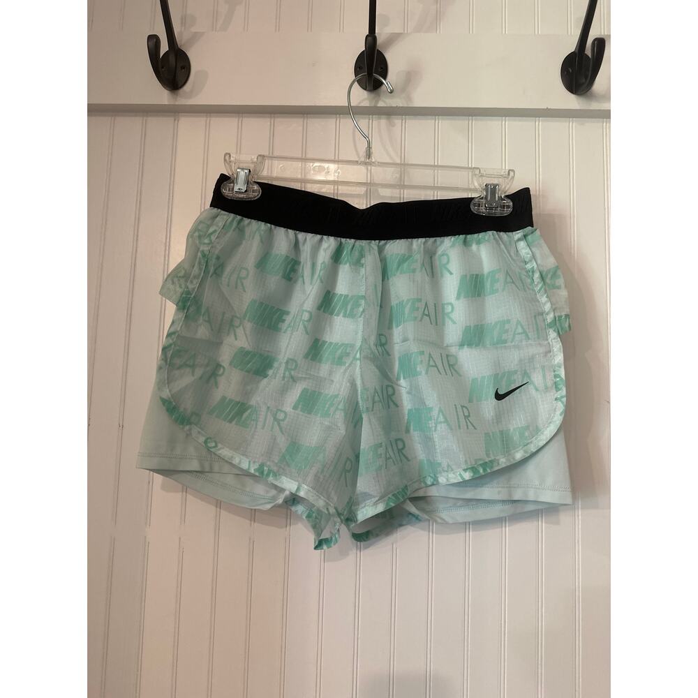 Nike Women's Light Mint Running Shorts with Black Waistband